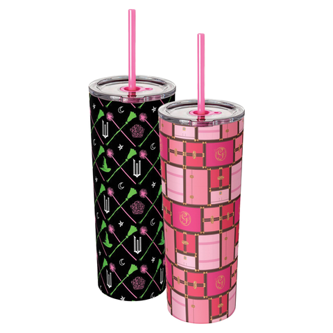 Wicked Black & Pink 24oz Stainless Steel Tumbler Set