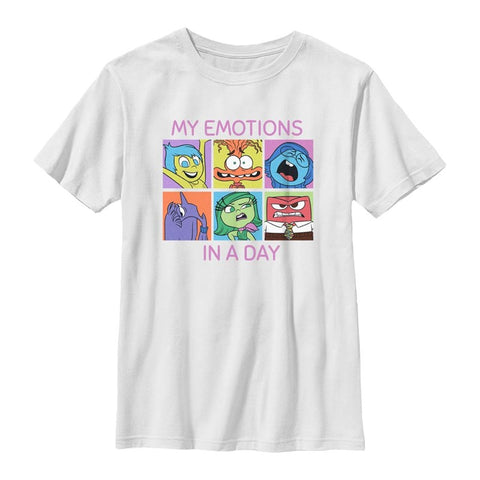 Inside Out 2 "My Emotions In A Day" Youth Boy's T-Shirt