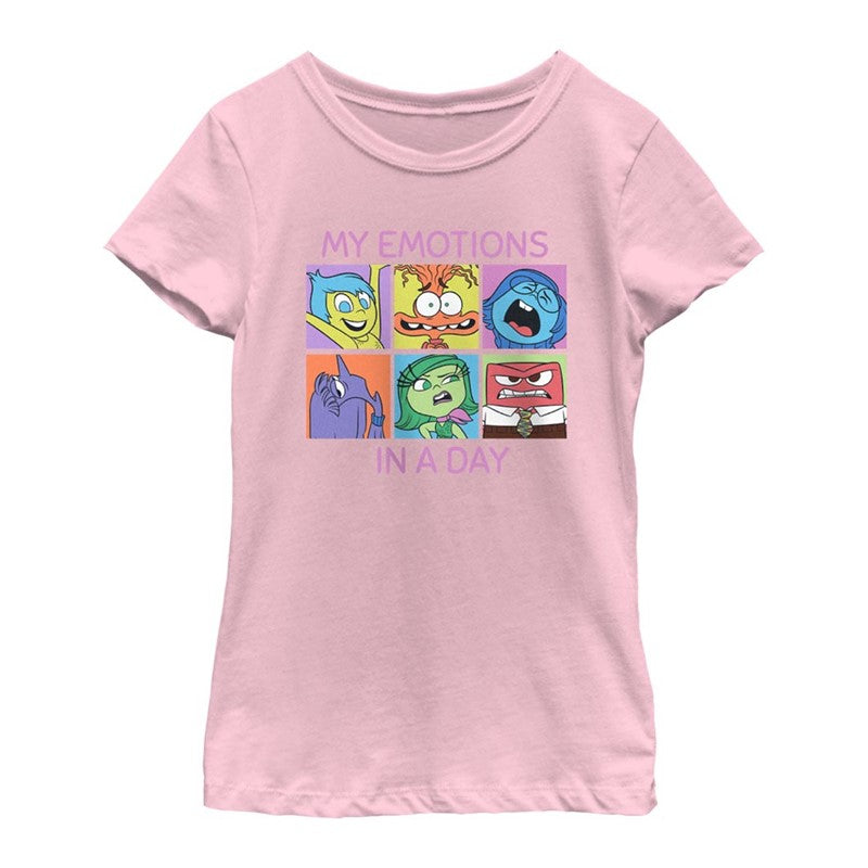 Inside Out 2 "My Emotions In A Day" Youth Girl's T-Shirt