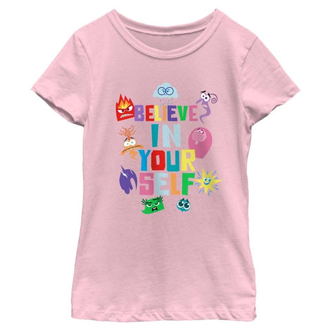 Inside Out 2 "Believe In Your Self" Youth Girl's T-Shirt