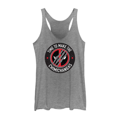 Deadpool "Time To The Chimichangas" Junior's Tank Top