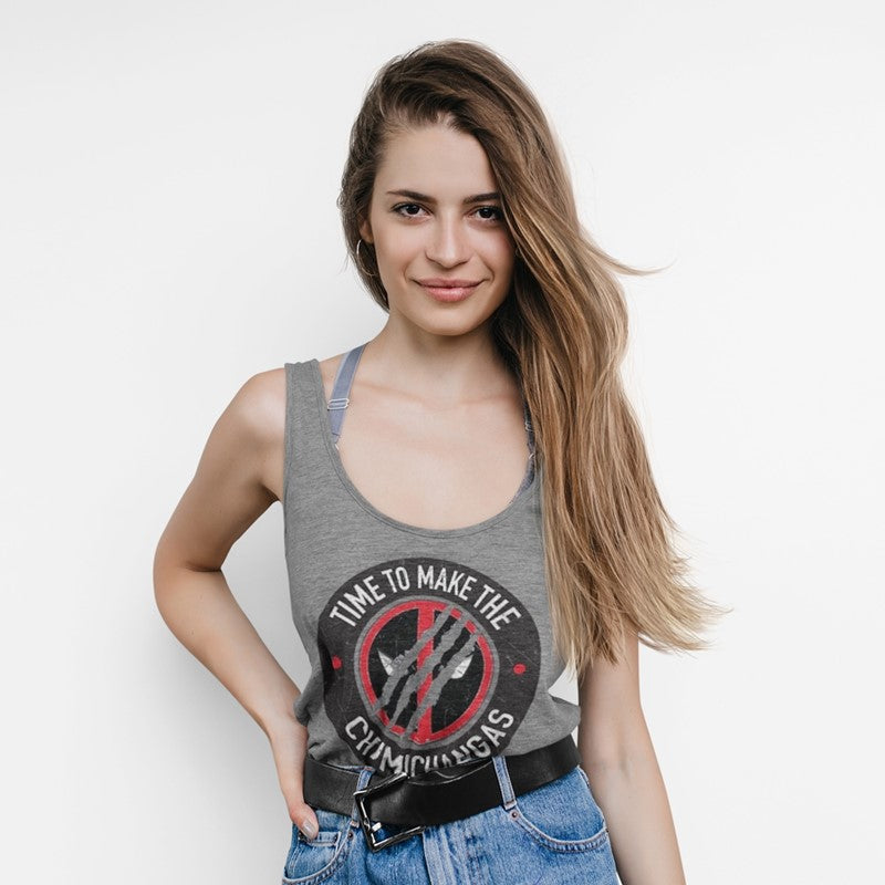 Deadpool "Time To The Chimichangas" Junior's Tank Top